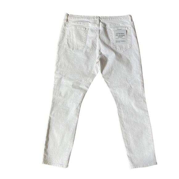 NWT FRAME Le Skinny de Jeanne Crop Jeans White Mid Rise Women’s 34 - Picture 3 of 7